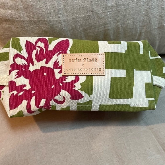 Anthropologie Erin Flett Canvas Cosmetic Bag NWOT - Picture 5 of 7